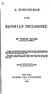 Cover of: discourse of the Baconian philosophy.