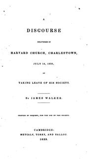 Cover of: discourse delivered in Harvard church, Charlestown