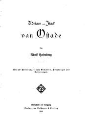 Cover of: Adriaan und Isaak van Ostade