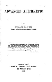 Cover of: Advanced arithmetic by William W. Speer