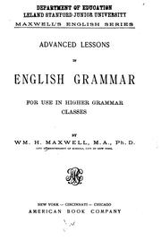 Cover of: Advanced lessons in English grammar: for use in higher grammar classes