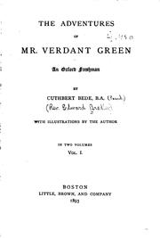 Cover of: The adventures of Mr. Verdant Green by Cuthbert Bede