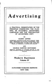 Cover of: Advertising by Tipper, Harry