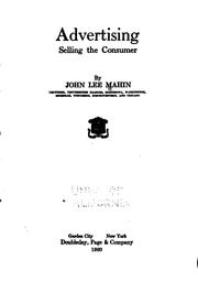 Cover of: Advertising; selling the consumer by John Lee Mahin