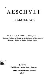 Cover of: Aeschyli Tragoediae by Aeschylus