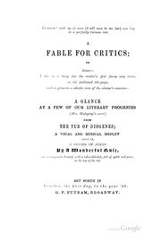 A fable for critics by James Russell Lowell