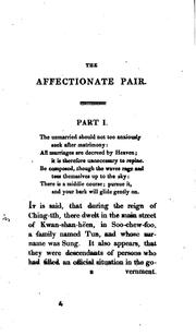 Cover of: The affectionate pair by Tr. from the Chinese, by P.P. Thoms ...