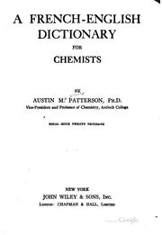Cover of: A French-English dictionary for chemists