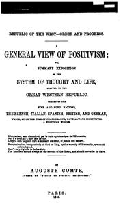 Cover of: A general view of positivism. by Auguste Comte