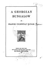 Cover of: Georgian bungalow