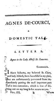 Cover of: Agnes de-Courci: a domestic tale ...
