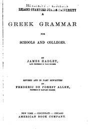 Cover of: A Greek grammar by James Hadley