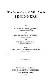 Cover of: Agriculture for beginners by Burkett, Charles William