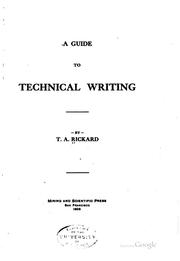 A guide to technical writing by T. A. Rickard