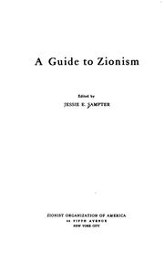 Cover of: A guide to Zionism by Jessie E. Sampter