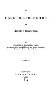 Cover of: A handbook of poetics, for students of English verse. by Francis Barton Gummere