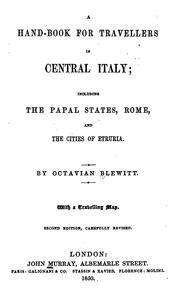 Cover of: A hand-book for travellers in central Italy: including the Papal states, Rome, and the cities of Etruria.