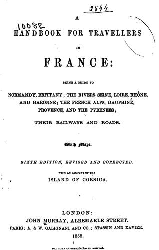 A handbook for travellers in France by John Murray (Firm)