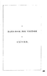 A hand-book for visitors to Oxford by John Henry Parker