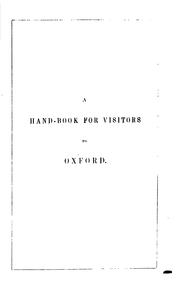 Cover of: A hand-book for visitors to Oxford. by John Henry Parker