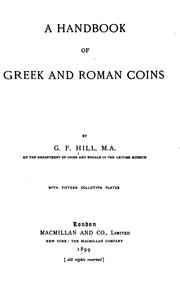 Cover of: handbook of Greek and Roman coins | Hill, George Francis Sir