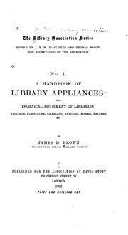 Cover of: handbook of library appliances
