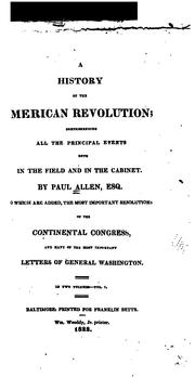 Cover of: A history of the American Revolution