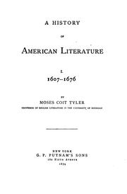Cover of: A history of American literature. by Tyler, Moses Coit