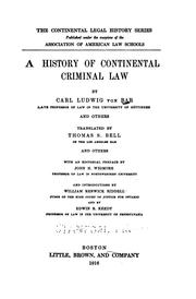 Cover of: A history of continental criminal law by L. v. Bar, L. v. Bar