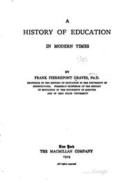 Cover of: history of education in modern times