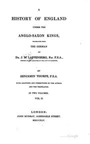 Cover of: A history of England under the Anglo-Saxon kings by J. M. Lappenberg