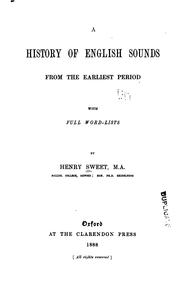 Cover of: A history of English sounds from the earliest period by Henry Sweet