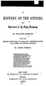 A history of the Gipsies by Walter Simson