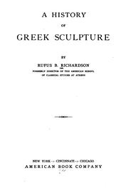 Cover of: history of Greek sculpture.