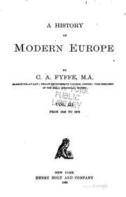 Cover of: A history of modern Europe by Charles Alan Fyffe