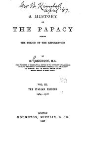 Cover of: A history of the papacy during the period of the reformation