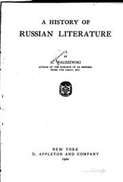 Cover of: A history of Russian literature by Kazimierz Waliszewski