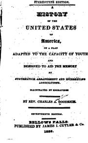 Cover of: A history of the United States of America: on a plan adapted to the capacity of youth ...