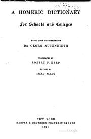 Cover of: A Homeric dictionary for schools and colleges. by Georg Autenrieth