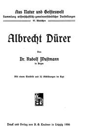 Cover of: Albrecht Dürer by Rolf Wustmann