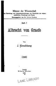 Albrecht von Graefe by J. Hirschberg