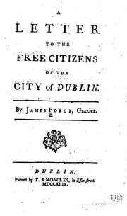 Cover of: letter to the free citizens of the city of Dublin.