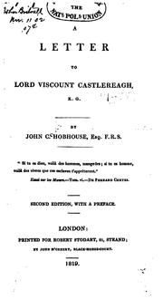 Cover of: A letter to Lord Viscount Castlereagh, K. G. by John Cam Hobhouse Baron Broughton