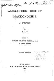 Alexander Heriot Mackonochie by Eleanor A. Towle