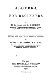Cover of: Algebra for beginners. by Henry Sinclair Hall