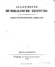 Cover of: Allgemeine musikalische zeitung ...