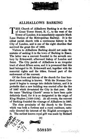 Cover of: Allhallows Barking and the memorial to William Penn