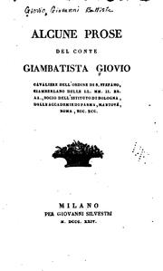 Cover of: Aloune prose del conte Giambatista Giovio ...