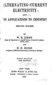 Cover of: Alternating-current electricity and its applications to industry. by William Henry Timbie