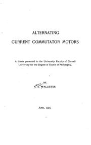 Cover of: Altenating current commutator motors ...